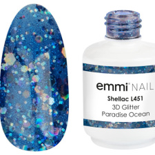 17502 Emmi Shellac UV/LED farba 3D Glitter Paradise Ocean -L451-