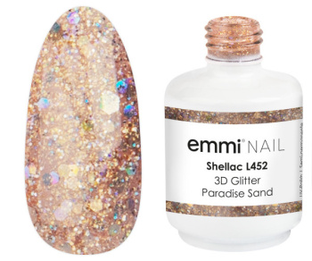 17503 Emmi Shellac UV/LED farba 3D Glitter Paradise Sand -L452-