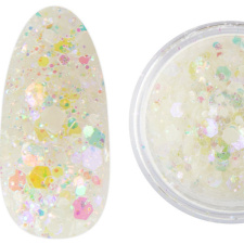 17740 Emmi-Nail glitrové púdrové flitre "Glow" biele