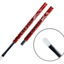 98017 Štrasový štetec červenej veľkosti 4, oválne