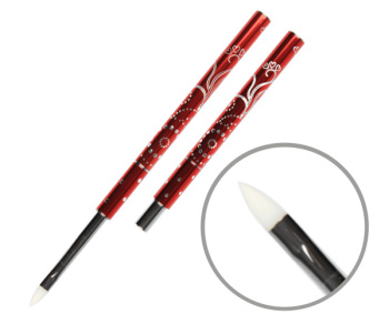 98018 Štrasový štetec červený veľkosť 4, mačací jazyk